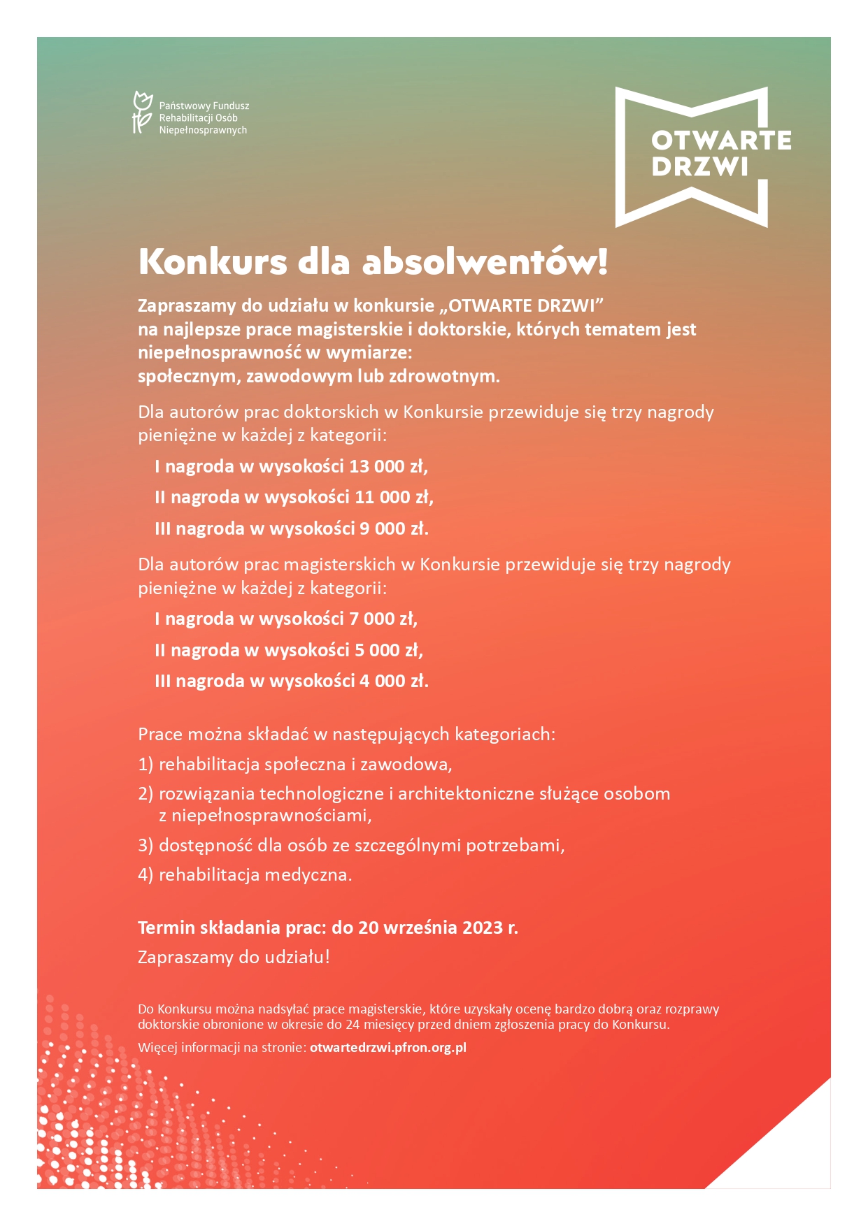 Konkurs dla absolwentów „Otwarte Drzwi”