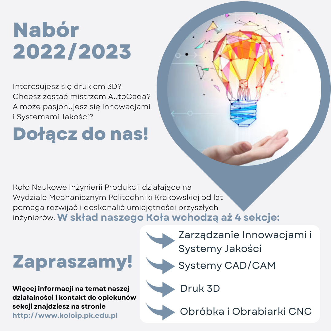 Nabór do Koła Inżynierii Produkcji
