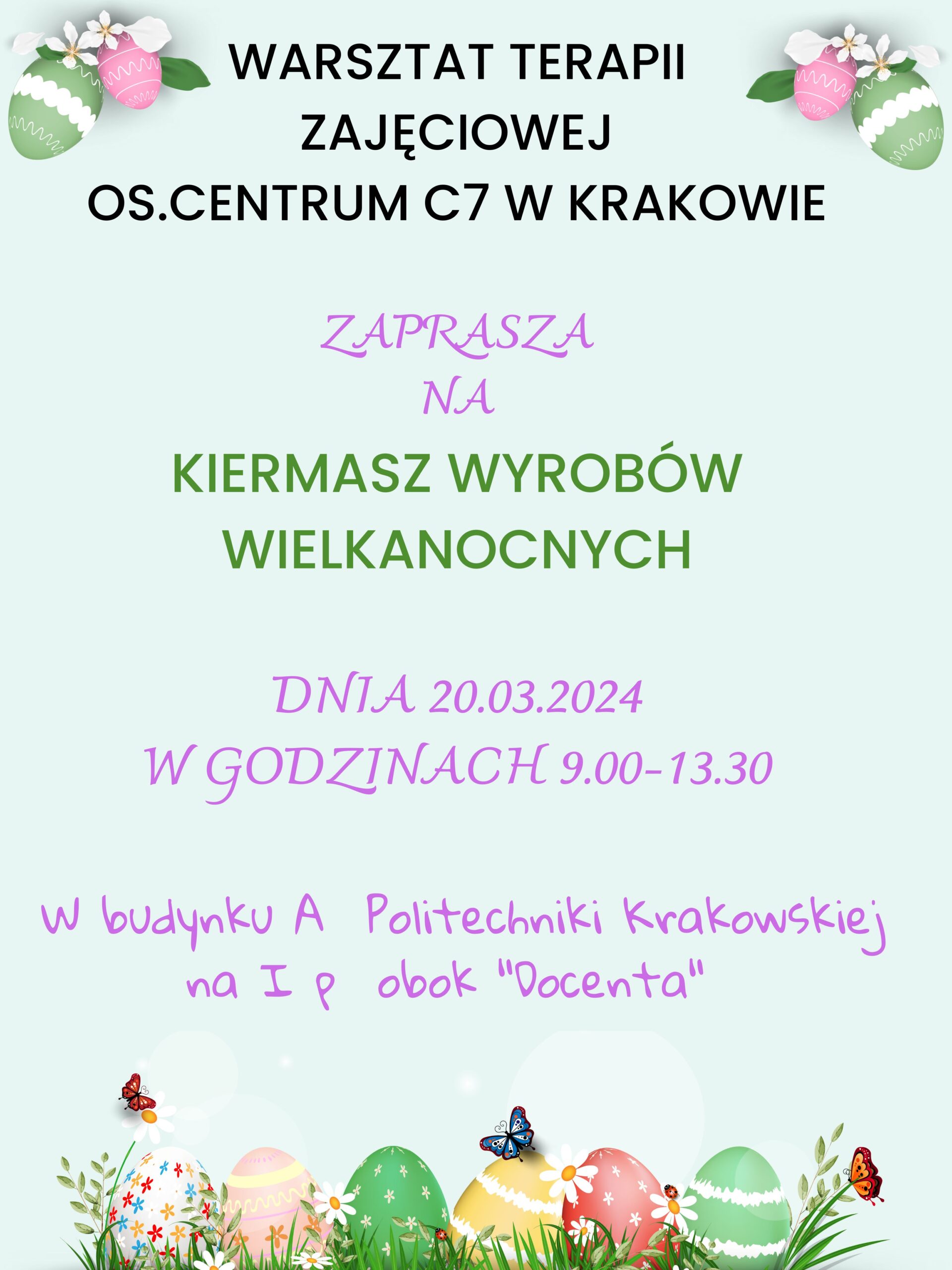 Zaproszenie na kiermasz Wielkanocny