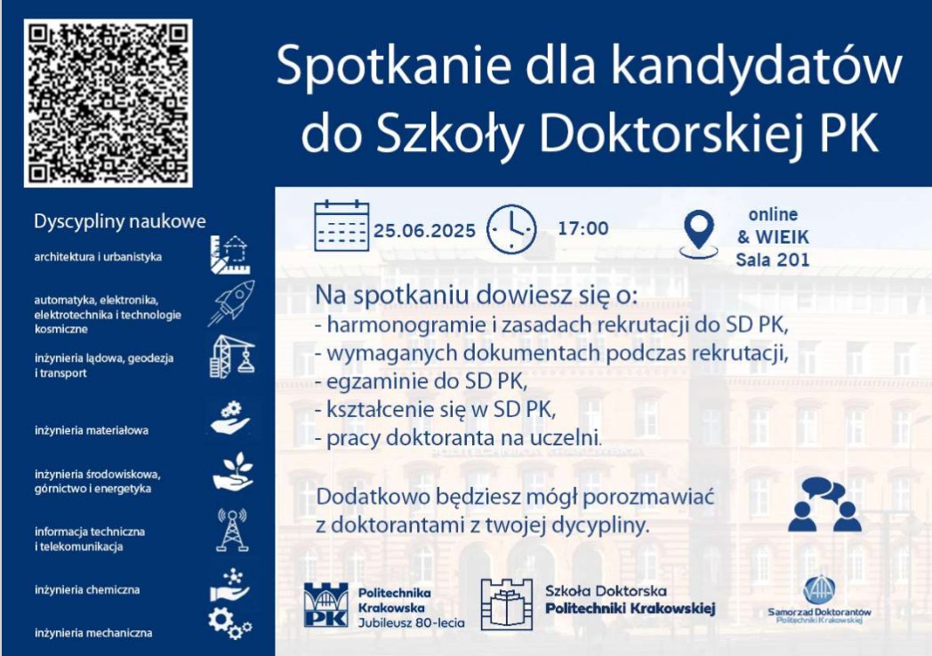 Spotkanie dla kandydatów do szkoły doktorskiej