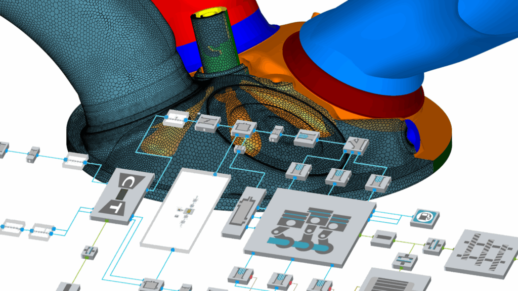 kawałek schematu modelowania z programu komputerowego