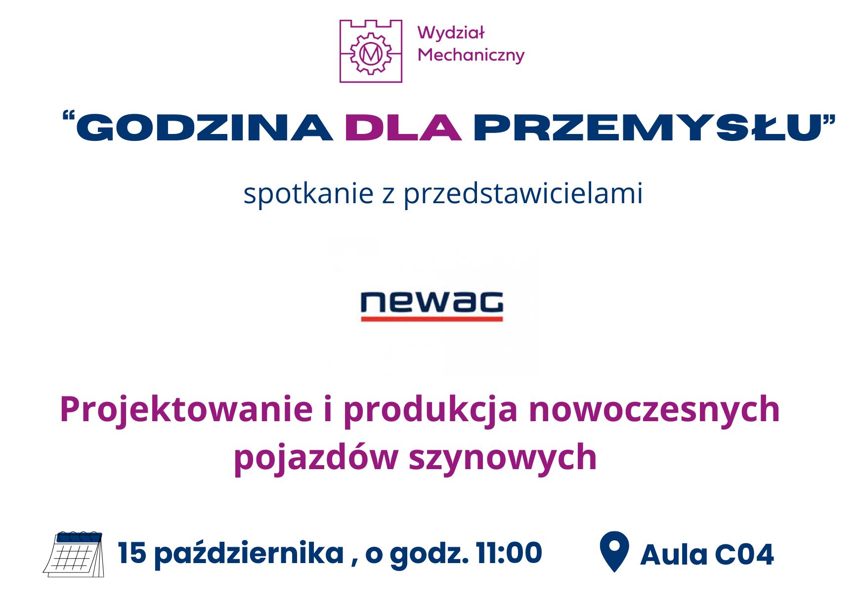 Godzina dla Przemysłu – spotkanie z firmą NEWAG S.A.