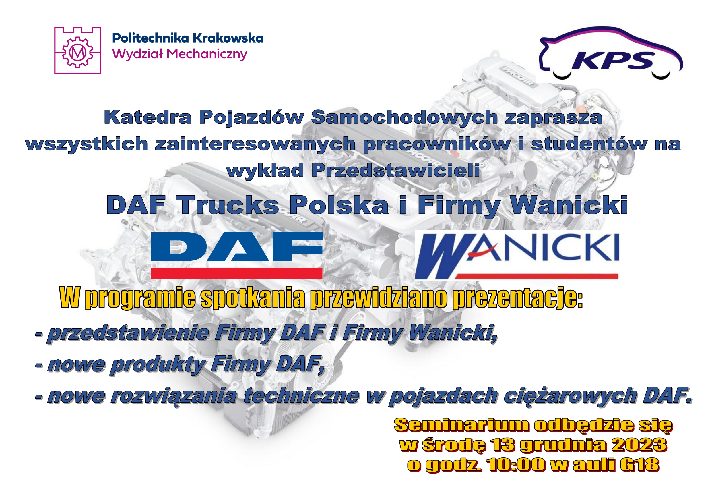 Wykład przedstawicieli DAF Trucks Polska i firmy Wanicki